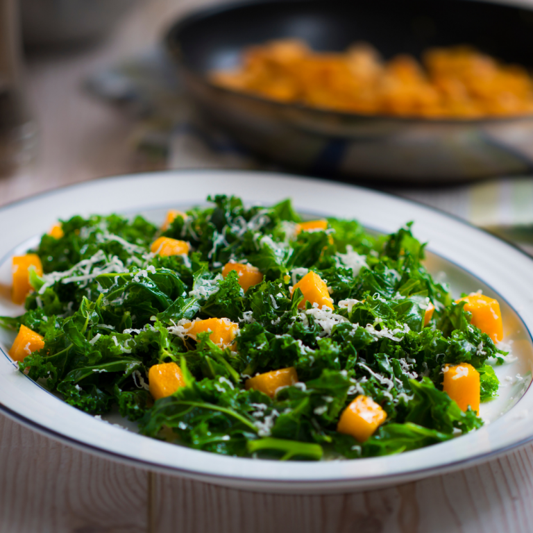 Warm Kale Squash Salad
