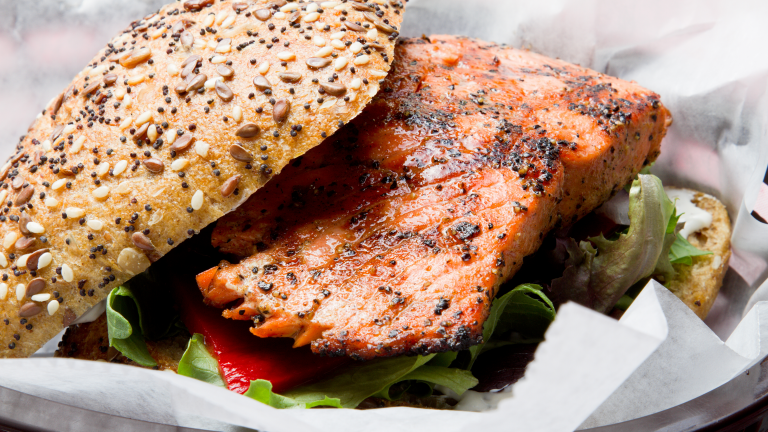 Baby Spinach Salmon Sandwich
