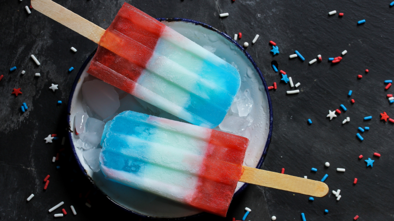 Red White Blue Smoothie Popsicles