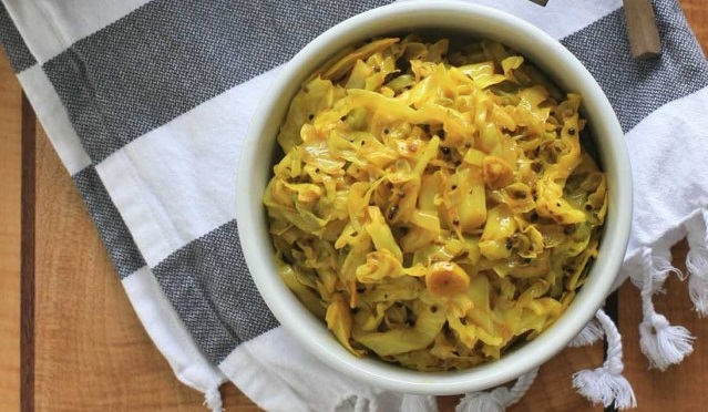 Spicy Yellow Indian Cabbage