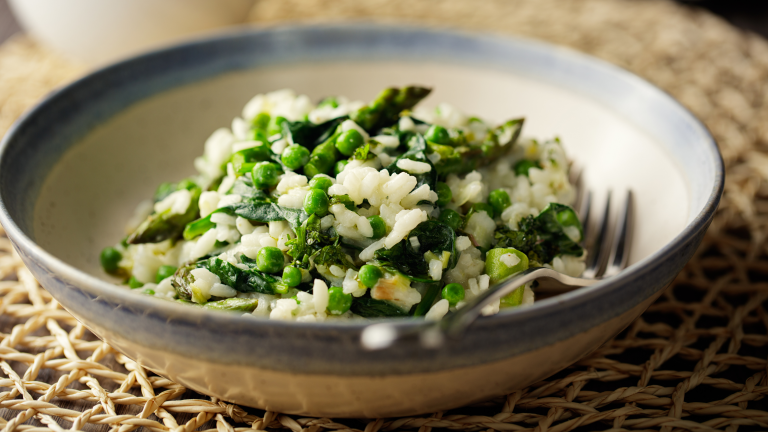 Creamy Peas and Spinach Risotto