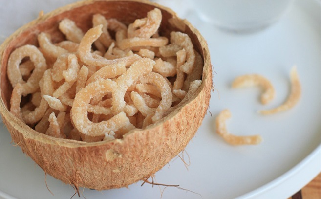 Toasted Candied Coconut Ribbons
