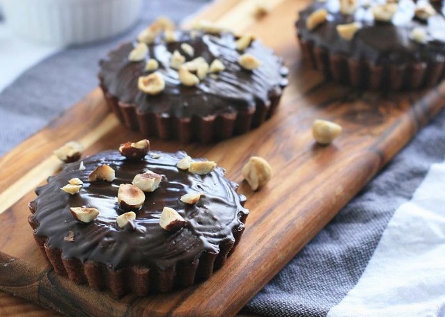 Chocolate Hazelnut Financiers with Chocolate Ganache
