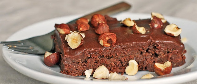 Toasted Hazelnut Fudge Cake with Mocha Glaze, Naturally Gluten-Free