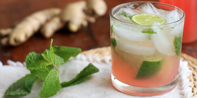 Rhubarb and Ginger Mojito