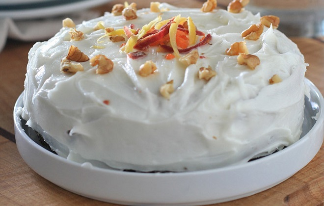 Gluten-Free Carrot Cake with Sour Cream Frosting