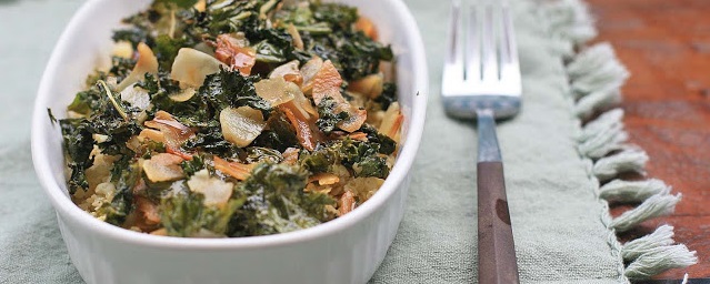Garlicky Kale with Toasted Coconut