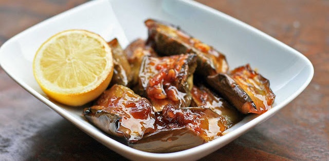 Moroccan Broiled Eggplant in a Spicy Honey Sauce