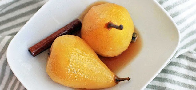 Poached Pears in a Spiced Honey Syrup
