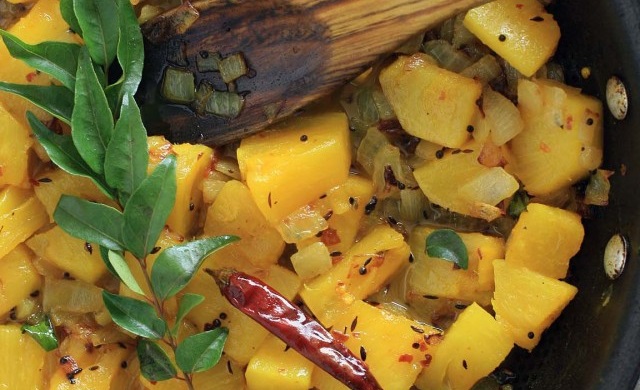 South Indian Pineapple with Chile and Mustard Seeds