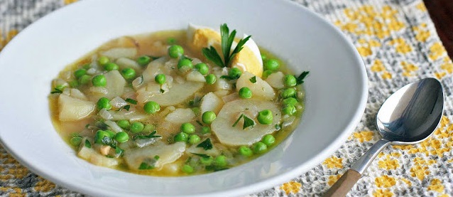Potatoes and Peas in Green Sauce