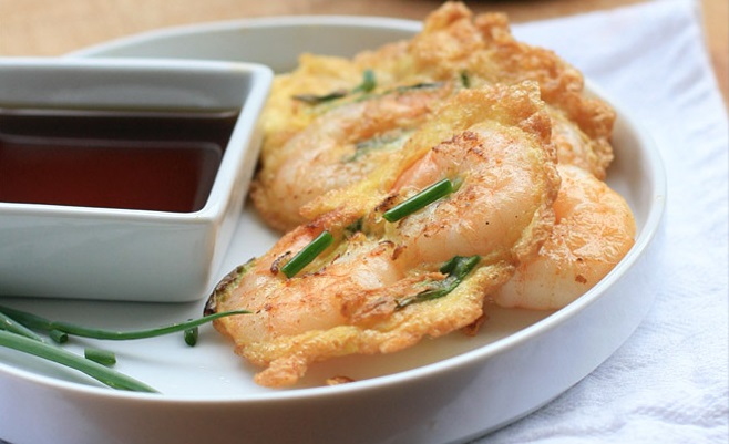 Shrimp and Egg Pancakes