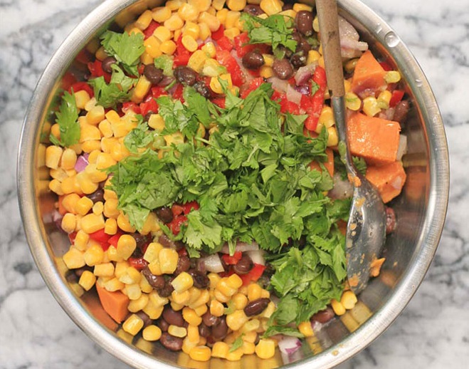 Sweet Potato Salad with Black Beans and Corn