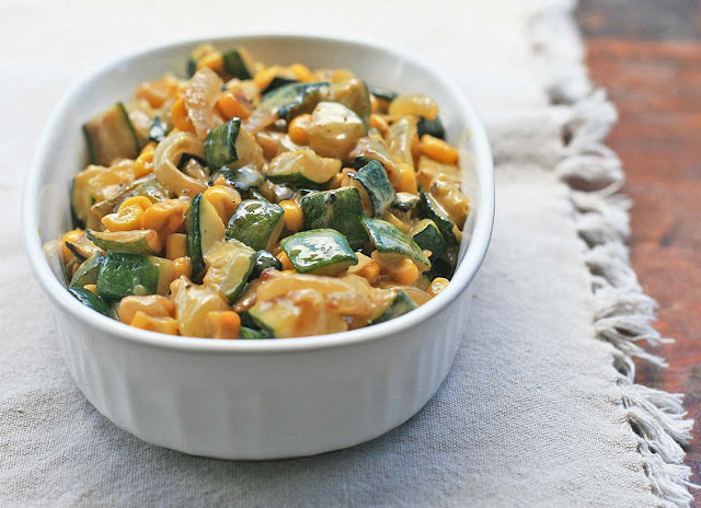 Sauteed Zucchini with Corn and Roasted Green Peppers