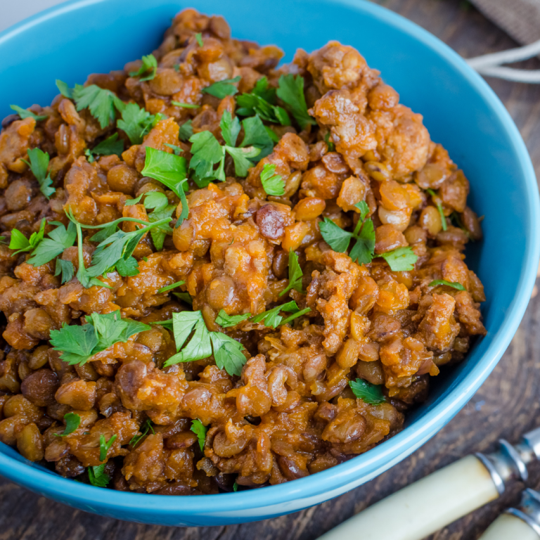 Spaghetti Squash with Lentil Bolognese